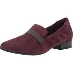 Clarks Tillmont Eve Loafer Women Sz 10 Burgundy Suede Academia Flats Minimalist